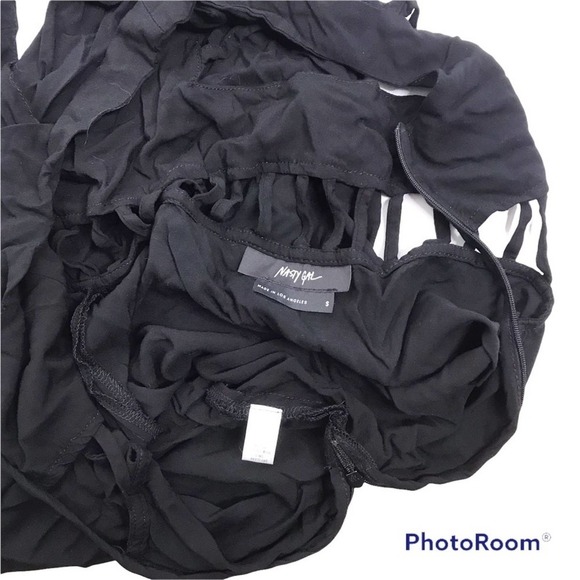 Nasty Gal caged waist and back solid black maxi dress size S - Picture 9 of 9